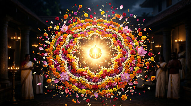 Modern Onam Premium Contemporary 3D Festival Design