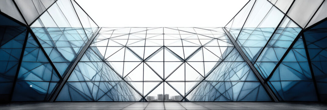 architecture of geometry at glass window - monochrome