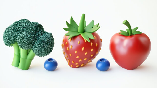 Vegetables made from plasticine. Isolated on white background.