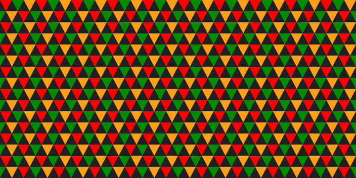 red yellow green abstract geometric shapes on black background, black history month template, juneteenth social network post