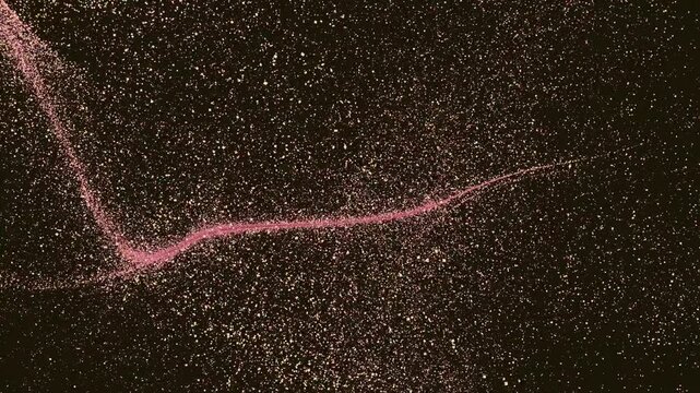 Fine Red Particle Wave Traveling Through Dark Space with Subtle Glowing Motion 4K