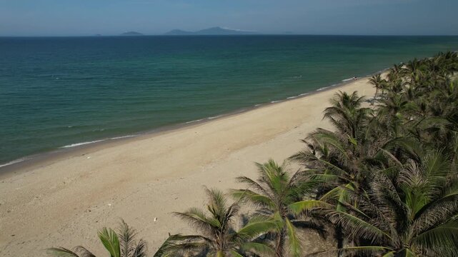 Aerial view of natural scenery at Hoi An beach resort in Vietnam