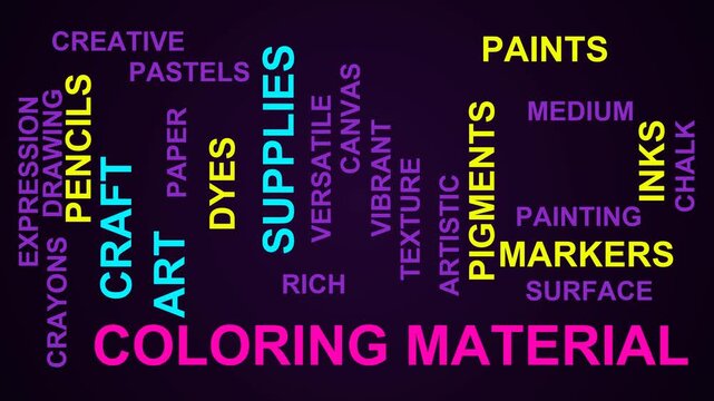 Coloring Material Word Cloud