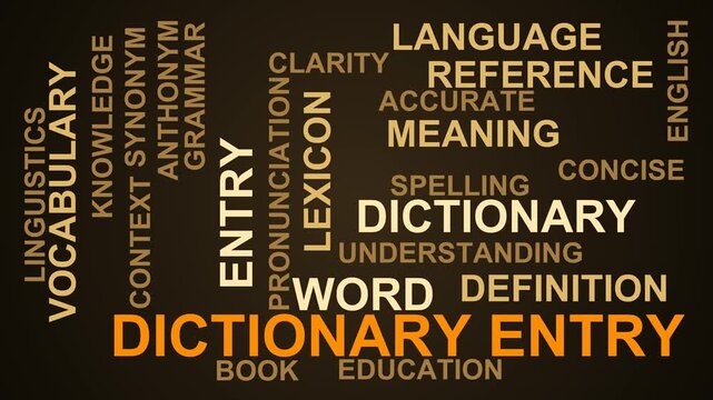 Dictionary Entry Word Cloud