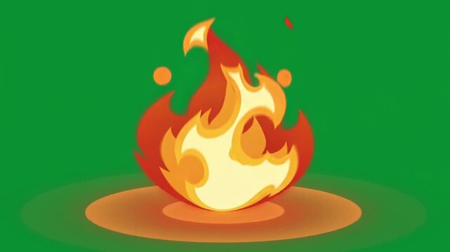 Animated Campfire Flame Effect on Chroma Key Green Screen