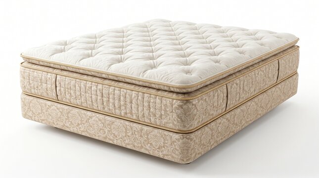 New beige memory foam mattress topper with quilted cover for bed comfort upgrade