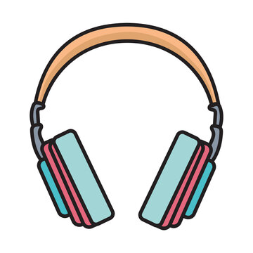 Colorful modern stereo music headphones