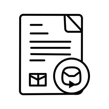 Document and email sync line icon