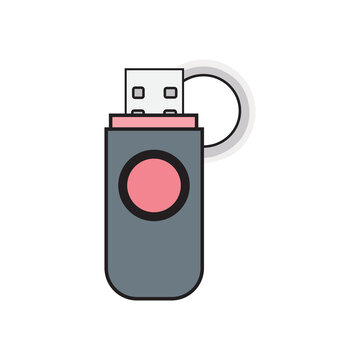 Simple gray and pink usb flash drive icon