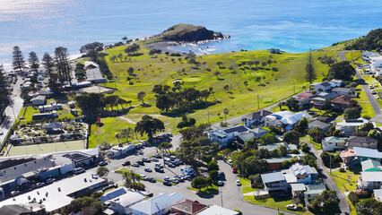 Fototapeta premium Aerial View of Crescent Head Suburbia and Coastal Headland