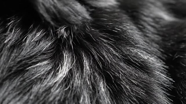 Abstract close up of dark gray animal fur texture pattern