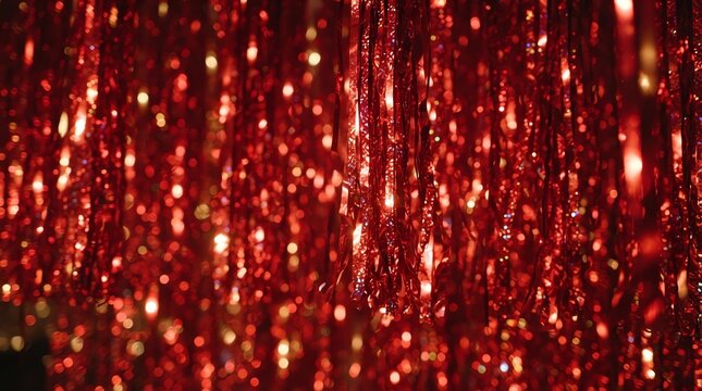 Vibrant Red Glittering Lights for Celebration and Festive Decor.