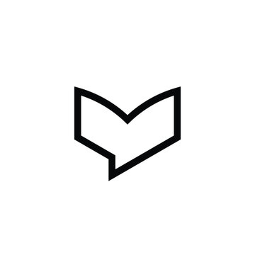 Minimalist geometric book speech bubble icon vector design with minimalist