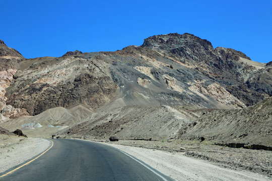 Driving Artist's Palette loop road - Death Valley National Park, California