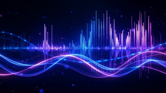 Audio Spectrum Equalizer and Sound Wave Background