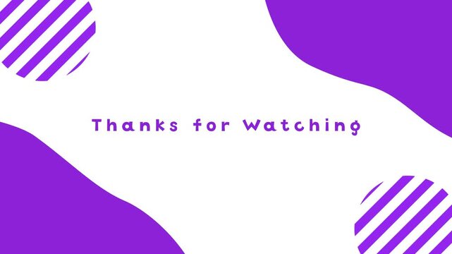 Thanks for Watching 動画用エンドスクリーン：流体と斜線の円形アニメーション 紫