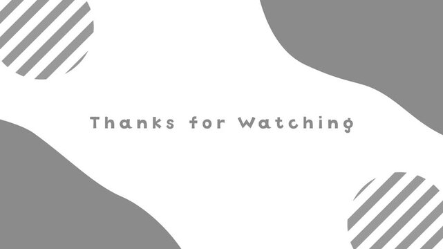 Thanks for Watching 動画用エンドスクリーン：流体と斜線の円形アニメーション 黒