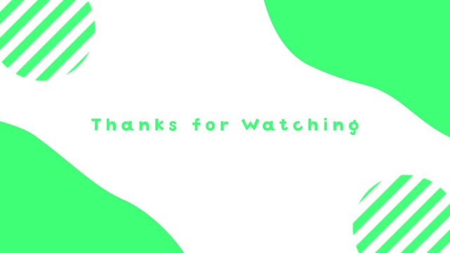 Thanks for Watching 動画用エンドスクリーン：流体と斜線の円形アニメーション 緑