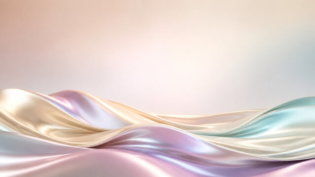 Pearl Champagne Aqua and Lavender Metallic Silk Wave Background,
パールとシャンパンとアクアとラベンダーのメタリックシルク波背景