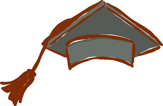 Cute Decorative Back to School Graduation Cap Hand Drawn