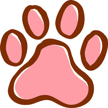 Cute Cartoon Animal Paw Print Illustration