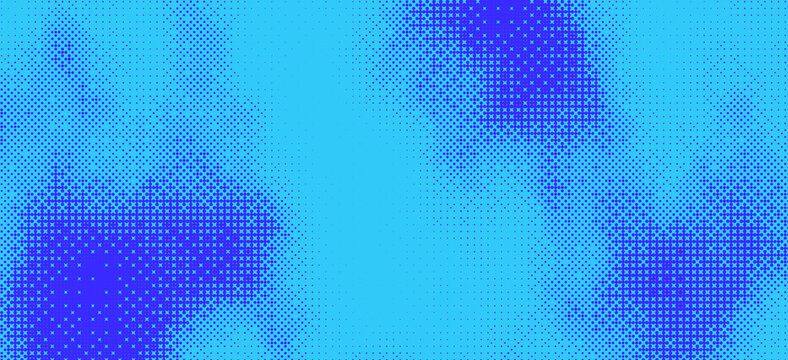 Blue glitch pixel gradient with 8-bit dither and layered bitmap texture. Dynamic retro-digital background for gaming, cyberpunk, technology branding, posters, banners, and online media.