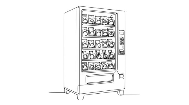 Vending Machine Outline - Isolated on Transparent Background