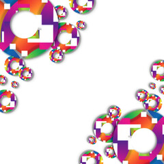Fototapeta premium Abstract Colorful Ring Frame with Vibrant Geometric Circles and Copy Space