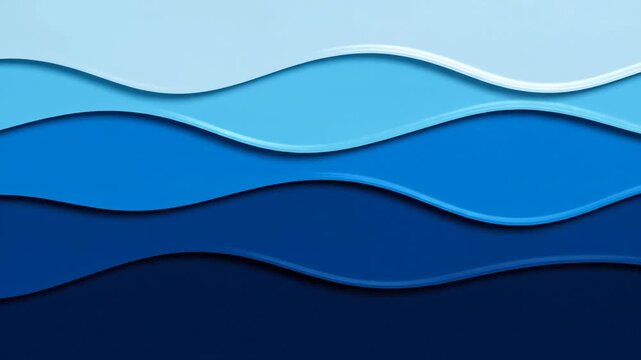 Abstract layered blue wave pattern background graphic design template