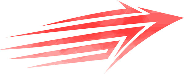 Obraz premium Red Speed Arrow Isolated on Transparent Background PNG