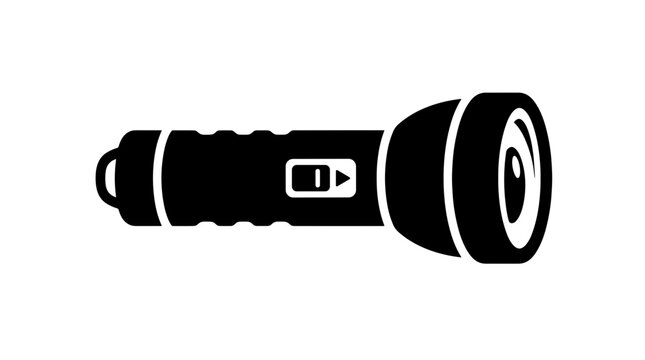 Black flashlight icon on white background