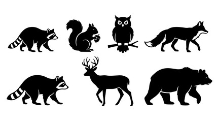 Obraz premium Forest Animals Silhouettes