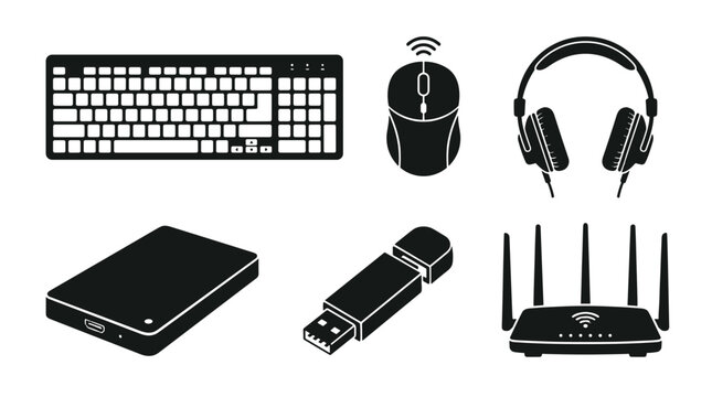 Computer Peripherals Icons Set
