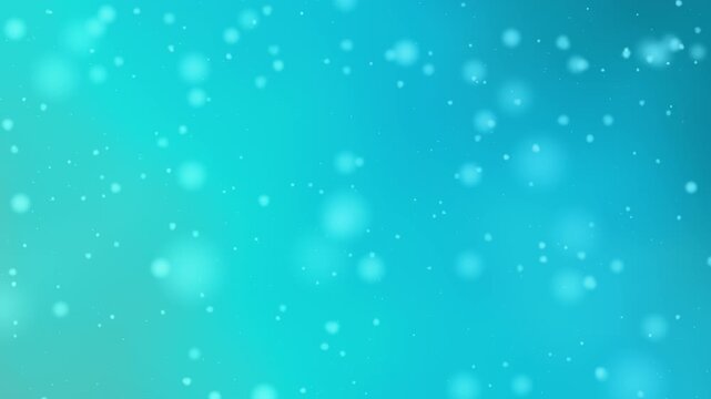 Soft, blurred bokeh lights and delicate particles shimmer across a smooth aqua-to-teal gradient background, perfect for serene and modern digital designs.