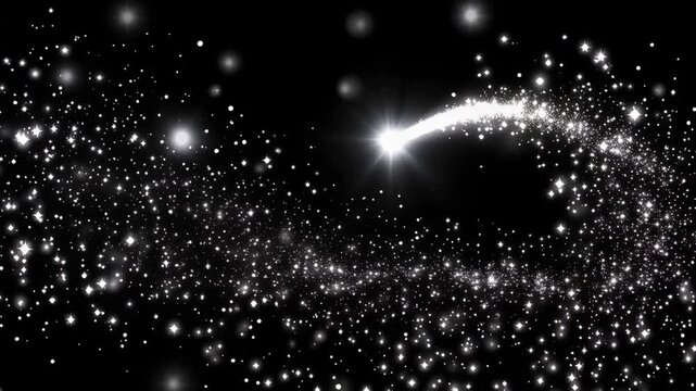 Magical White Sparkle Trail and Shimmering Light