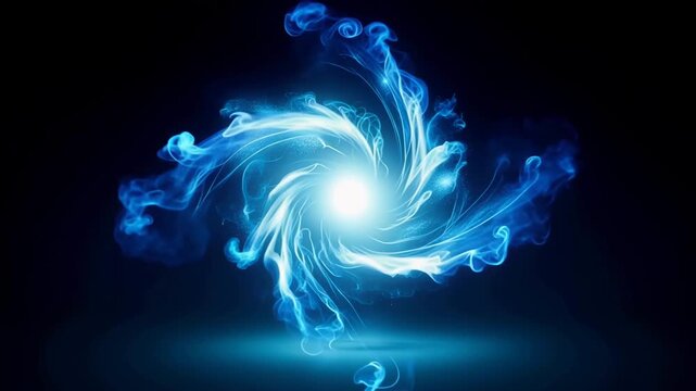 Mystical Blue Energy Swirl with Bright Center