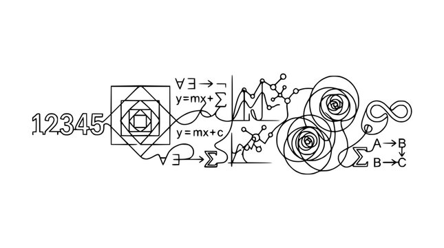 Abstract Math and Science Concepts - Numbers, Equations, Graphs, Infinity