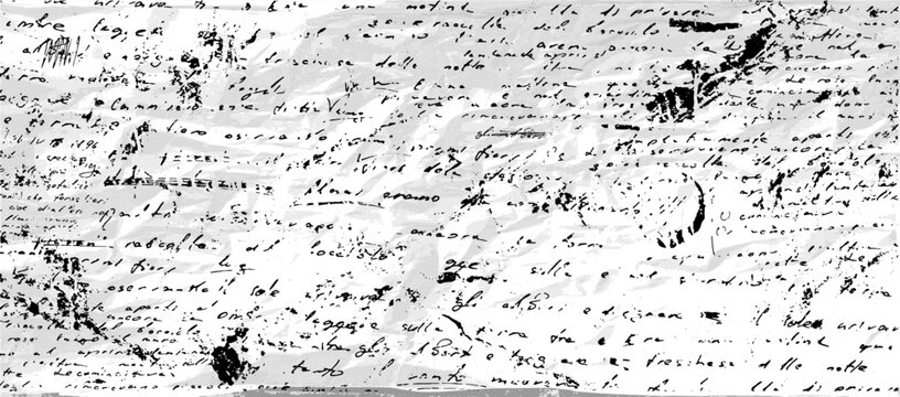 Vintage script paper overlay with illegible literature style handwriting and flowing cursive lines. Abstract manuscript texture for collage, archive and journal artwork.