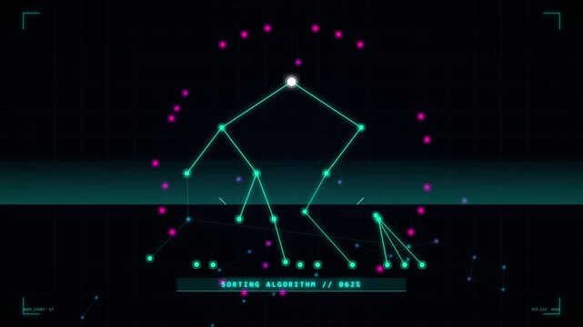 Digital Data Sorting Algorithm Visualizing Network Hierarchy Optimization