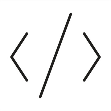 Code programming bracket symbol vector line icon development sign with syntax sign coding vector html tag programming