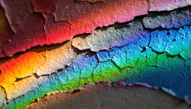 Cracked Rainbow Colorful Background Texture.