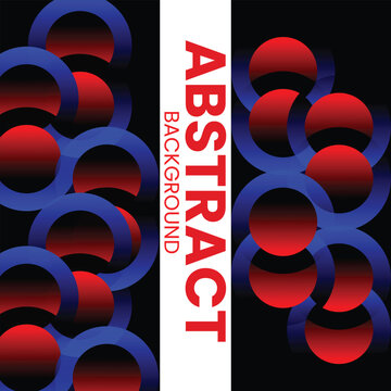 Red and Blue Interlocking Ring Shapes Creating a Modern Abstract Pattern