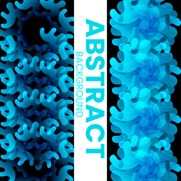 Vibrant Abstract Background Blue Abstract Organic Cluster Pattern with Layered 3D Forms