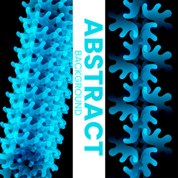 Vibrant Abstract Background Cyan Organic 3D Blob Pattern with Soft Curved Shapes