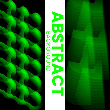 Vibrant Abstract Background Green 3D Organic Wave Pattern with Curved Geometric Forms