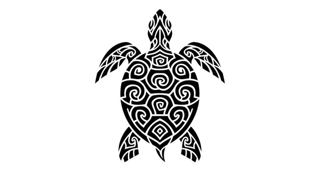 Black and white turtle design art.