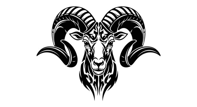 Detailed illustration of a rams head.