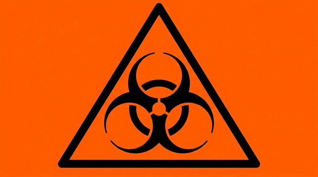 Industrial biohazard safety warning icon in a flat modern style.