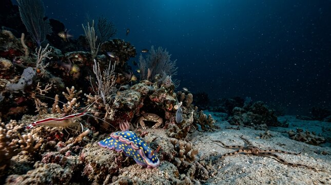 Midnight Reef Awakening &ndash; Nocturnal Marine Life on the Seafloor
