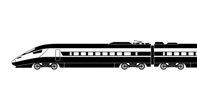 Black and White Bullet Train Minimalist High Speed Transportation
